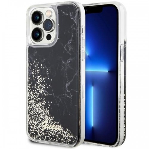 Guess GUHCP14XLCSGSGK iPhone 14 Pro Max 6.7" black|black hardcase Liquid Glitter Marble image 1