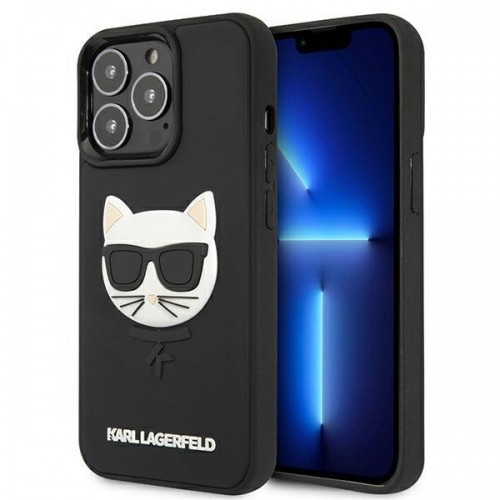 Apple Karl Lagerfeld KLHCP13XCH3DBK 13 Pro Max 6,7" czarny|black hardcase 3D Rubber Choupette image 1