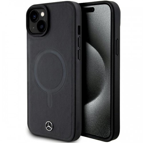 Mercedes MEHMP15M23RCMK iPhone 15 Plus 6.7" czarny|black hardcase Smooth Leather MagSafe image 1