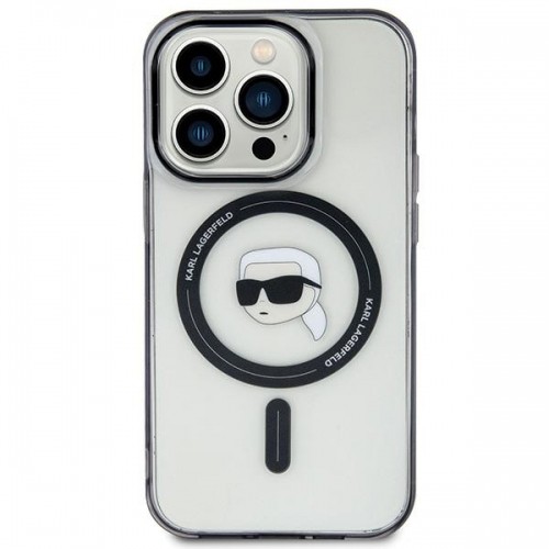 Karl Lagerfeld KLHMP15SHKHNOTK iPhone 15 6.1" transparent hardcase IML Karl`s Head MagSafe image 1