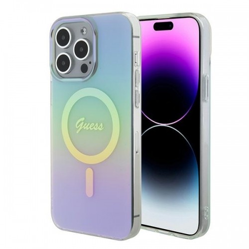 Guess GUHMP15XHITSQ iPhone 15 Pro Max turkusowy|turquoise hardcase IML Iridescent MagSafe image 1