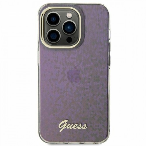 Guess GUHCP15SHDECMP iPhone 15 6.1" różowy|pink hardcase IML Faceted Mirror Disco Iridescent image 1