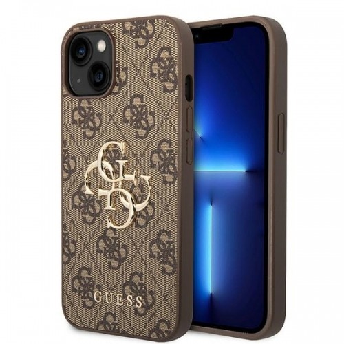 Guess GUHCP15S4GMGBR iPhone 15 6.1" brązowy|brown hardcase 4G Big Metal Logo image 1