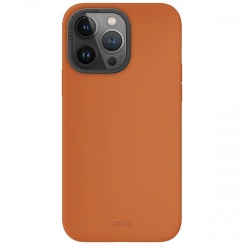 UNIQ etui Lino Hue iPhone 15 Pro Max 6.7" Magclick Charging pomarańczowy|sunset orange image 1