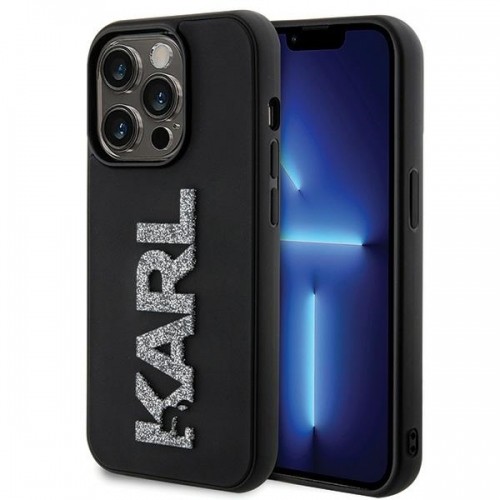 Karl Lagerfeld KLHCP15X3DMBKCK iPhone 15 Pro Max 6.7" czarny|black hardcase 3D Rubber Glitter Logo image 1