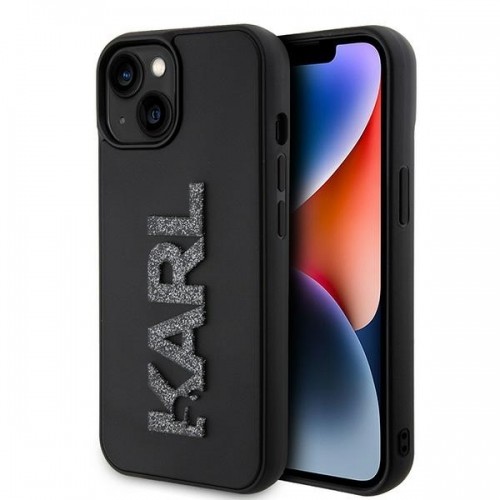 Karl Lagerfeld KLHCP15S3DMBKCK iPhone 15 6.1" czarny|black hardcase 3D Rubber Glitter Logo image 1