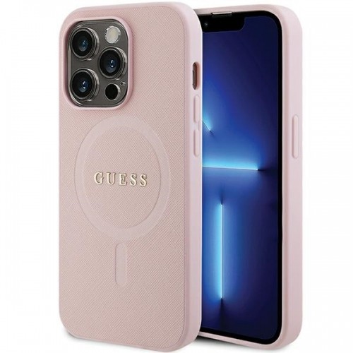 Guess GUHMP14XPSAHMCP iPhone 14 Pro Max 6,7" różowy|pink hardcase Saffiano MagSafe image 1