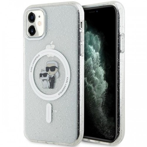 Karl Lagerfeld KLHMN61HGKCNOT iPhone 11 | Xr 6.1" transparent hardcase Karl&Choupette Glitter MagSafe image 1