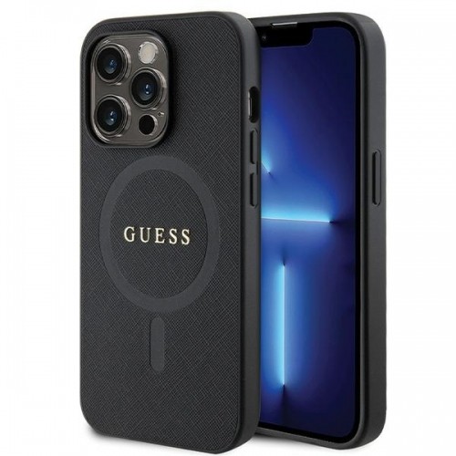 Guess GUHMP14LPSAHMCK iPhone 14 Pro 6.1" czarny|black hardcase Saffiano MagSafe image 1