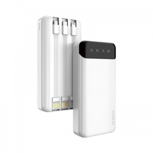 Dudao capacious powerbank with 3 built-in cables 20000mAh USB Type C + micro USB + Lightning white (Dudao K6Pro +) image 1