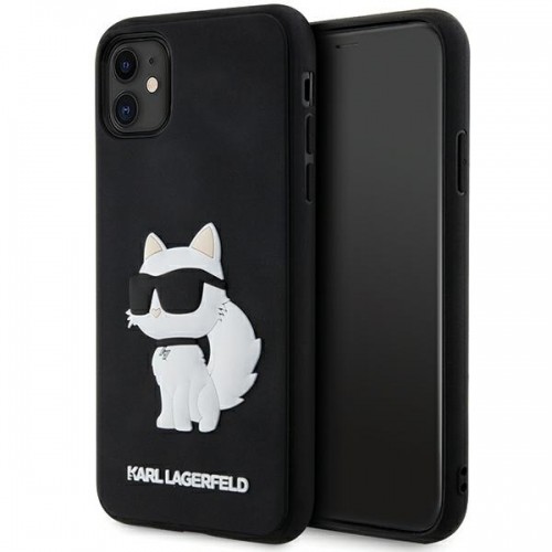 Original Pouch KARL LAGERFELD hardcase Rubber Choupette 3D KLHCN613DRKHNK for Iphone 11| Xr Black image 1