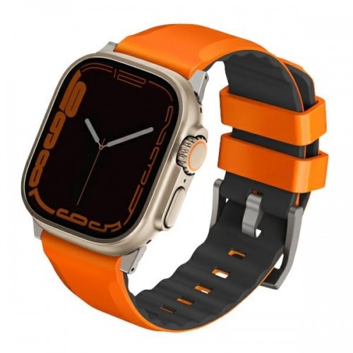 UNIQ pasek Linus Apple Watch Series 1|2|3|4|5|6|7|8|SE|SE2|Ultra 42|44|45|49mm Airosoft Silicone pomarańczowy|volt orange image 1