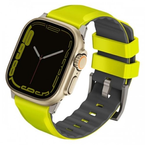 UNIQ pasek Linus Apple Watch Series 1|2|3|4|5|6|7|8|SE|SE2|Ultra 42|44|45|49mm Airosoft Silicone limonkowy|lime green image 1