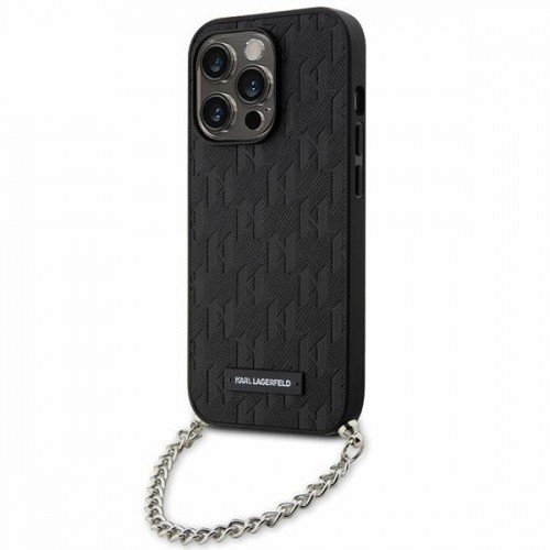 Karl Lagerfeld KLHCP14LSACKLHPK iPhone 14 Pro 6.1" czarny|black hardcase Saffiano Monogram Chain image 1