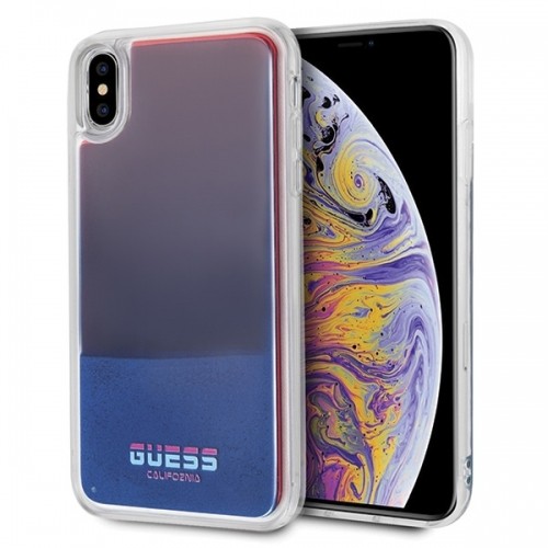 Guess GUHCI65GLCRE iPhone Xs Max czerwo ny|red hard case California Glow in the dark image 1