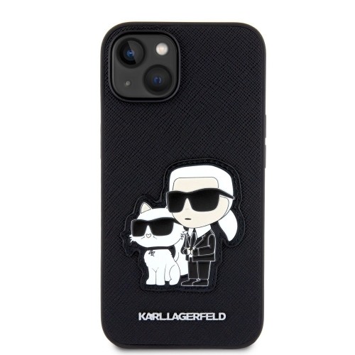 Karl Lagerfeld PU Saffiano Karl and Choupette NFT Case for iPhone 13 Black image 1