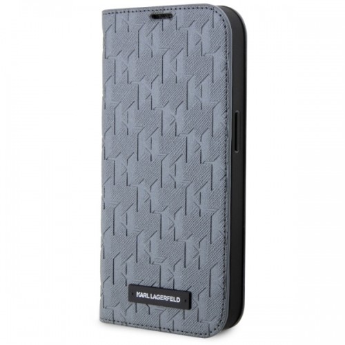 Karl Lagerfeld KLBKP14SSAKLHPG iPhone 14 6.1" bookcase srebrny|silver Saffiano Monogram image 1