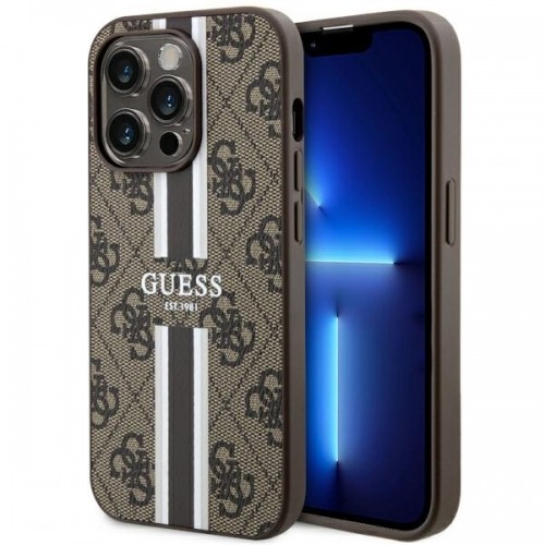 Guess GUHMP14XP4RPSW iPhone 14 Pro Max 6.7" brązowy|brown hardcase 4G Printed Stripes MagSafe image 1