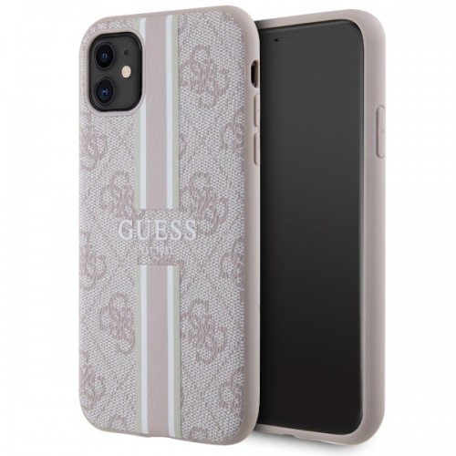Guess GUHMN61P4RPSP iPhone 11 | Xr różowy|pink hardcase 4G Printed Stripes MagSafe image 1