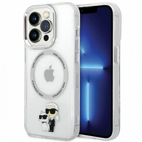 Karl Lagerfeld MagSafe Compatible Case IML Karl and Choupette NFT for iPhone 13 Pro Transparent image 1