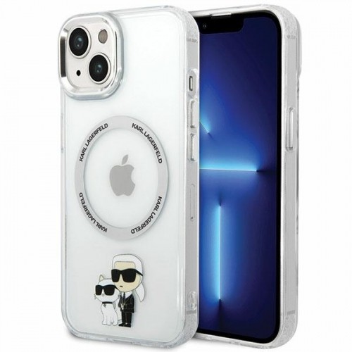 Karl Lagerfeld MagSafe Compatible Case IML Karl and Choupette NFT for iPhone 13 Transparent image 1