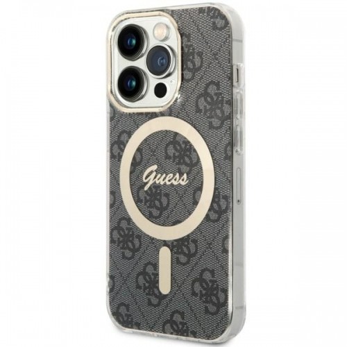 Guess 4G IML MagSafe Compatible Case for iPhone 14 Pro Black image 1