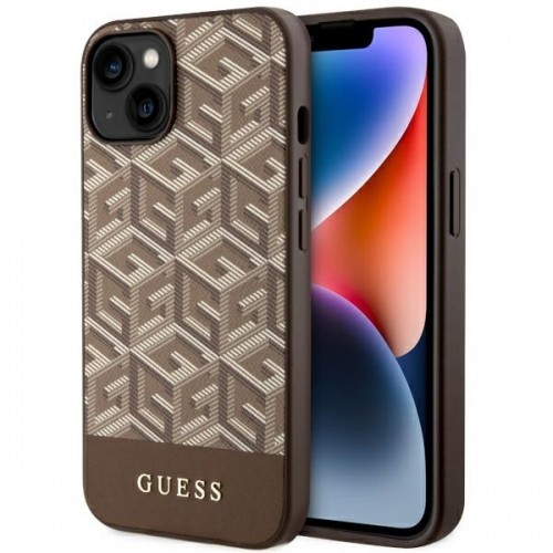 Guess GUHMP14SHGCFSEW iPhone 14 6.1" brązowy|brown hardcase GCube Stripes MagSafe image 1