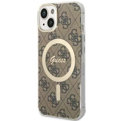 Guess GUHMP14SH4STW iPhone 14 6.1" brązowy|brown hardcase 4G MagSafe image 1