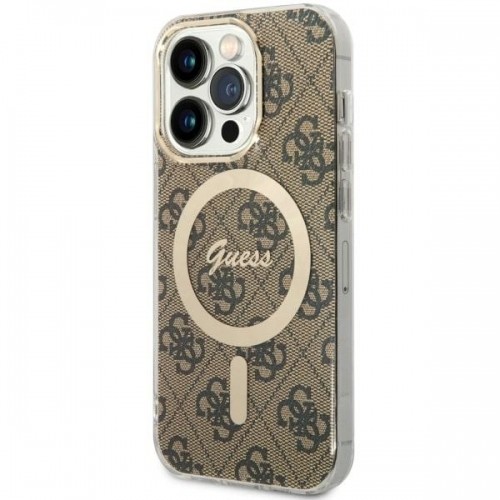 Guess GUHMP14LH4STW iPhone 14 Pro 6.1" brązowy|brown hardcase 4G MagSafe image 1