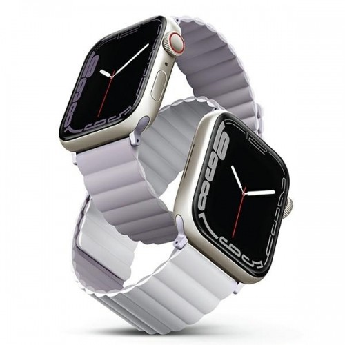 UNIQ pasek Revix Apple Watch Series 4|5|6|7|8|SE|SE2 38|40|41mm. Reversible Magnetic lilak-biały|lilac-white image 1