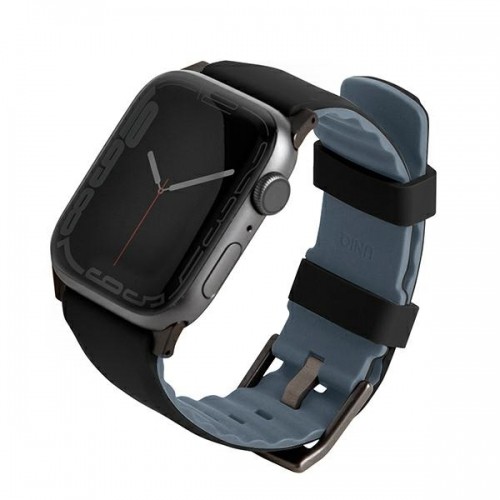 UNIQ pasek Linus Apple Watch Series 4|5|6|7|8|SE|SE2 38|40|41mm. Airosoft Silicone czarny|midnight black image 1