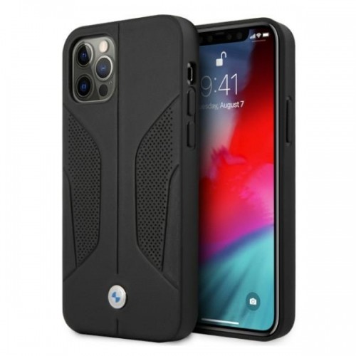 Etui BMW BMHCP12MRSCSK iPhone 12|12 Pro 6,1" czarny|black hardcase Leather Perforate Sides image 1