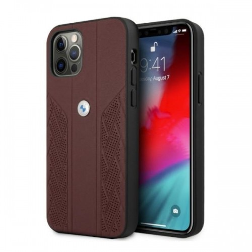 Etui BMW BMHCP12LRSPPR iPhone 12 Pro Max 6,7" czerwony|red hardcase Leather Curve Perforate image 1