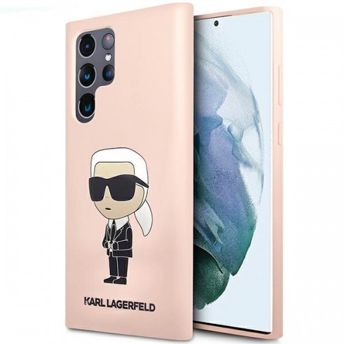 Karl Lagerfeld KLHCS23LSNIKBCP Sam S23 Ultra S918 hardcase różowy|pink Silicone Ikonik image 1