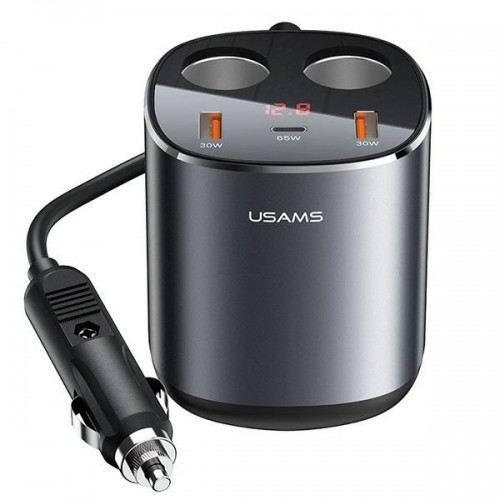 USAMS Rozgałęźnik samochodowy 2xUSB-A| 1xUSB-C C28 245W szary|grey CC151TC01 (US-CC151) image 1