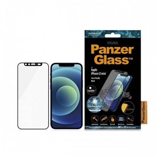 PanzerGlass E2E Microfracture iPhone 12 Mini 5,4" CamSlider Case Friendly AntiBacterial czarny|black image 1
