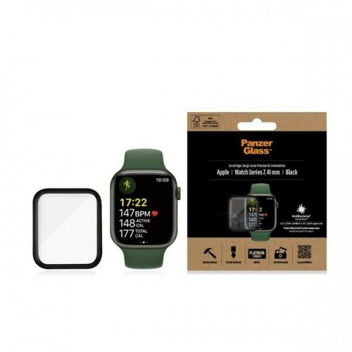 PanzerGlass Curved Apple Watch 7 41mm Antibacterial czarny|black image 1