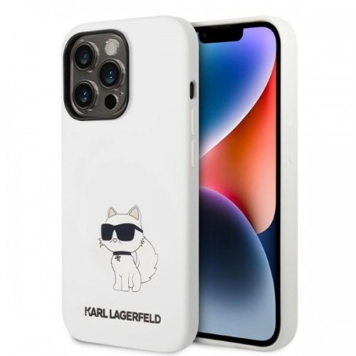 Karl Lagerfeld KLHMP14LSNCHBCH iPhone 14 Pro 6,1" hardcase biały|white Silicone Choupette MagSafe image 1