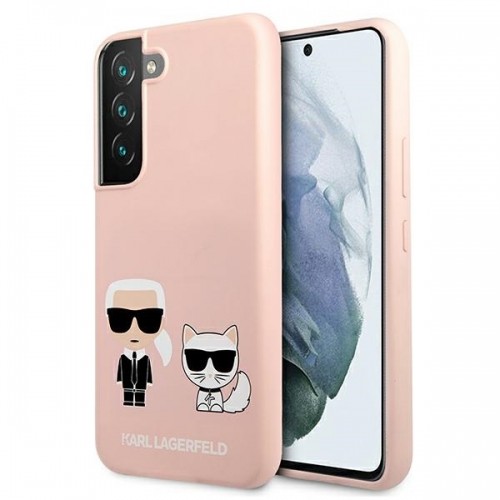 Karl Lagerfeld KLHCS22MSSKCI S22+ S906 hardcase jasno różowy|light pink Silicone Ikonik Karl & Choupette image 1