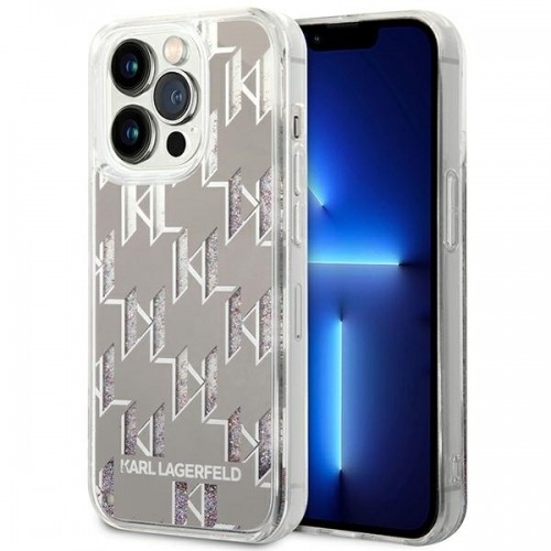 Karl Lagerfeld KLHCP14XLMNMS iPhone 14 Pro Max 6,7" hardcase srebrny|silver Liquid Glitter Monogram image 1