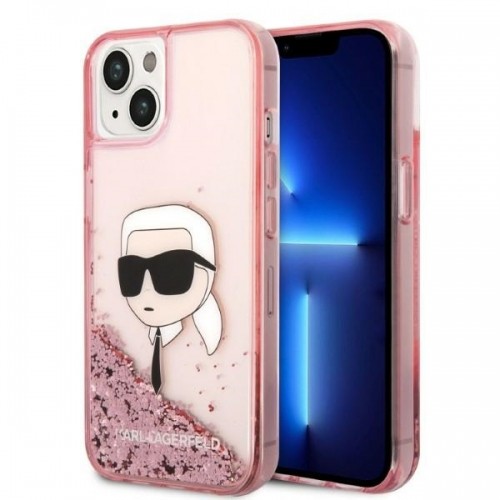 Karl Lagerfeld KLHCP14SLNKHCP iPhone 14 6,1" różowy|pink hardcase Glitter Karl Head image 1