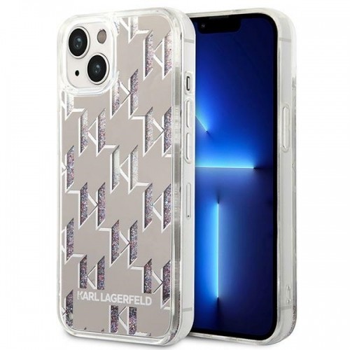 Karl Lagerfeld KLHCP14SLMNMS iPhone 14 6,1" hardcase srebrny|silver Liquid Glitter Monogram image 1