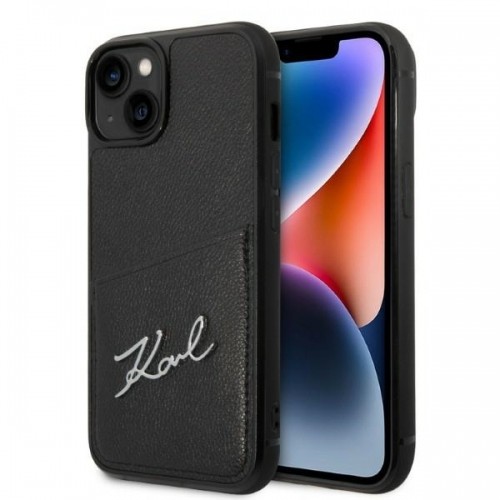 Karl Lagerfeld KLHCP14SCSSK iPhone 14 6,1" hardcase czarny|black Signature Logo Cardslot image 1