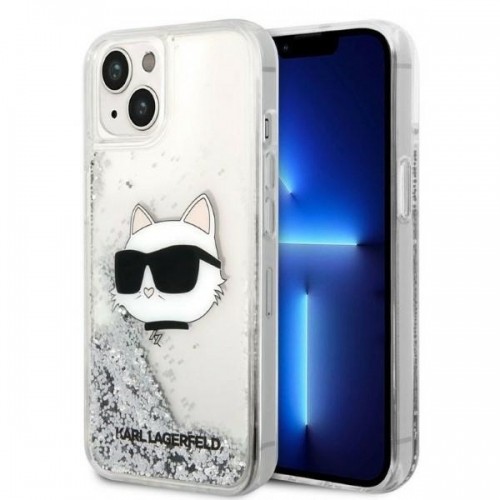 Karl Lagerfeld KLHCP14MLNCHCS iPhone 14 Plus 6,7" srebrny|silver hardcase Glitter Choupette Head image 1