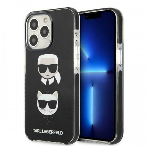 Karl Lagerfeld KLHCP13LTPE2TK iPhone 13 Pro | 13 6,1" hardcase czarny|black Karl&Choupette Head image 1