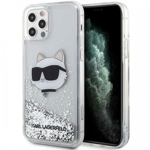 Karl Lagerfeld KLHCP12MLNCHCS iPhone 12| 12 Pro 6,1" srebrny|silver hardcase Glitter Choupette Head image 1