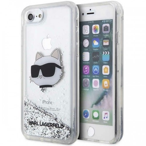 Karl Lagerfeld KLHCI8LNCHCS iPhone 7|8| SE 2020 | SE 2022 srebrny|silver hardcase Glitter Choupette Head image 1