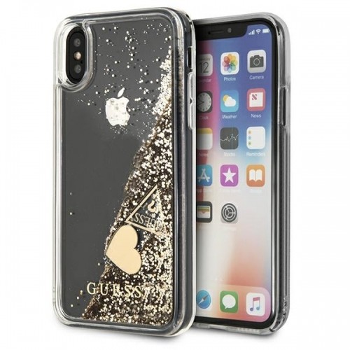 Guess GUOHCPXGLHFLGO iPhone X|Xs gold|złoty hard case Glitter Charms image 1