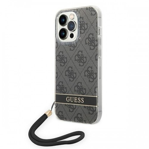 Guess GUOHCP14XH4STK iPhone 14 Pro Max 6,7" czarny|black hardcase 4G Print Strap image 1