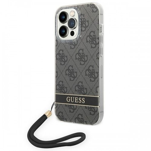 Guess GUOHCP14LH4STK iPhone 14 Pro 6,1" czarny|black hardcase 4G Print Strap image 1